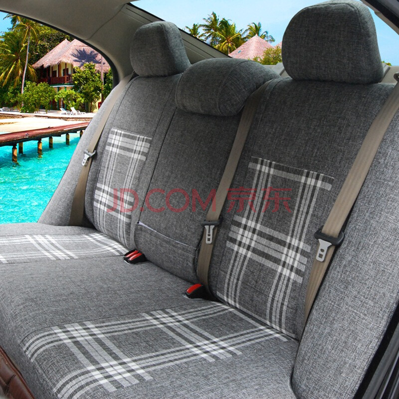 馳欽專車定制汽車座套 都市灰亞麻四季座墊，打造清涼舒適的駕乘空間